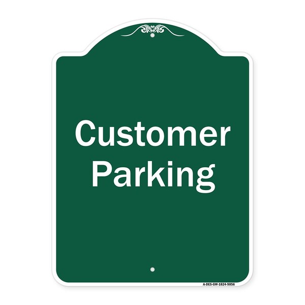 Signmission Customer Parking 2 Heavy-Gauge Aluminum Architectural Sign, 24" x 18", GW-1824-9856 A-DES-GW-1824-9856 - main